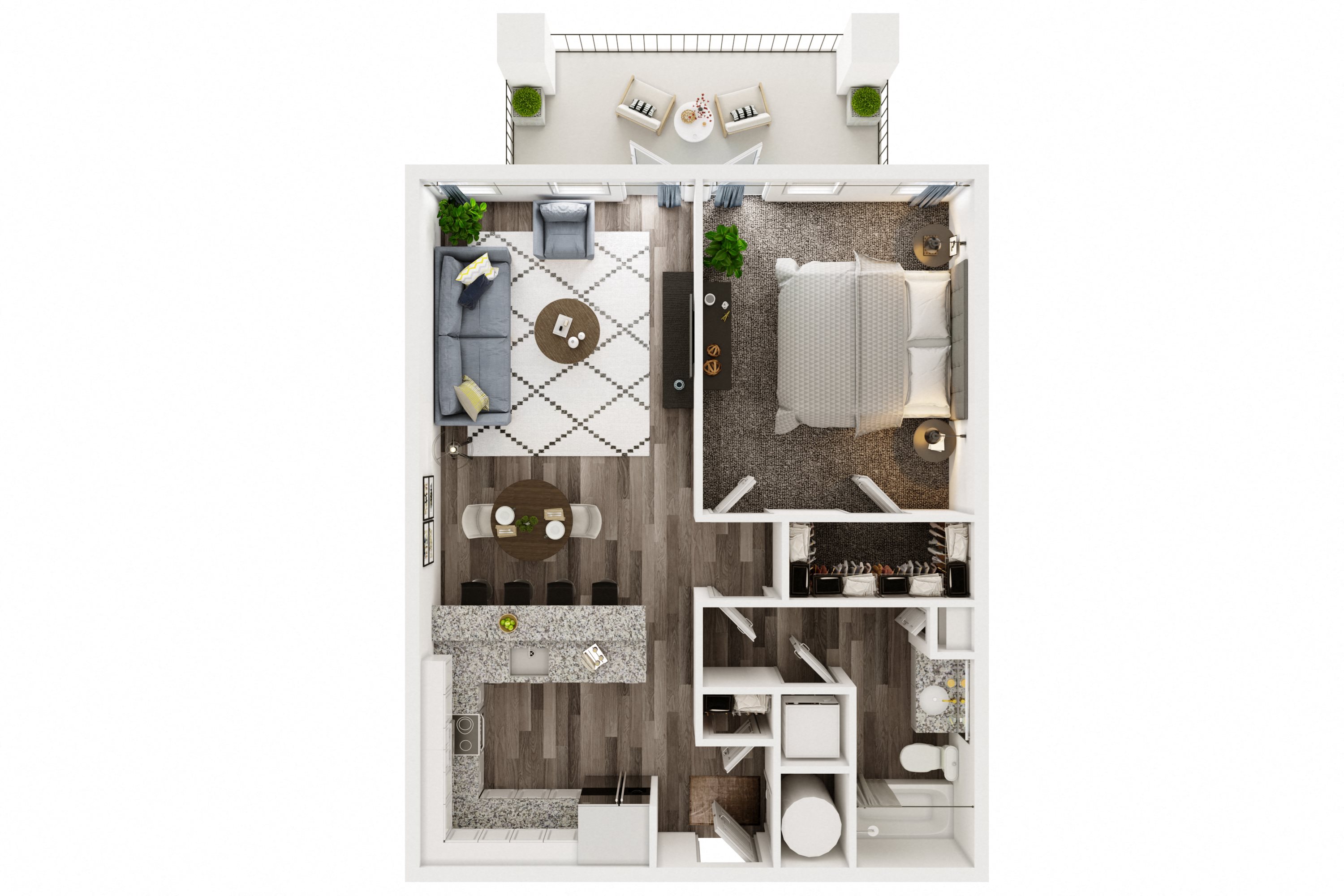 One Bedroom D Unit